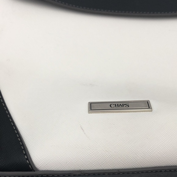 Chaps Black and White Color Block Bag Purse - Picture 2 of 10